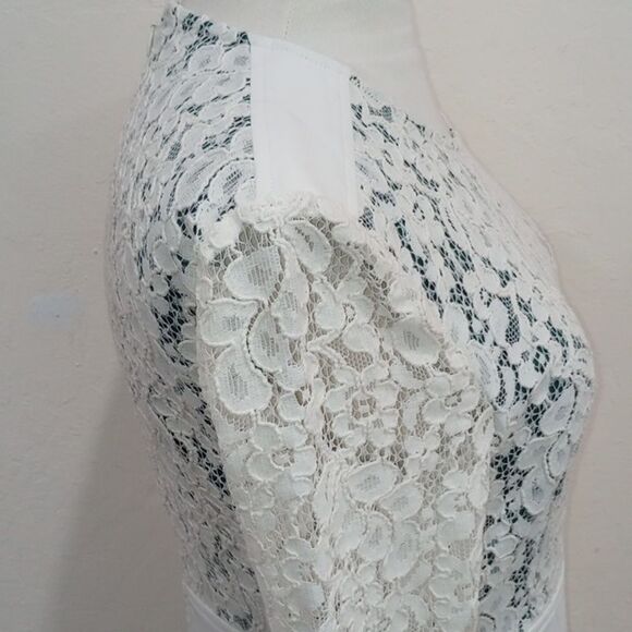 Tory Burch Lace Godet Dress - 4 ~ Ivory / Green - Picture 11 of 16